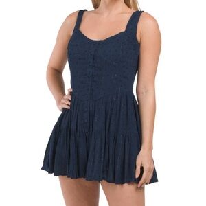 Navy Blue Sleeveless Romper
